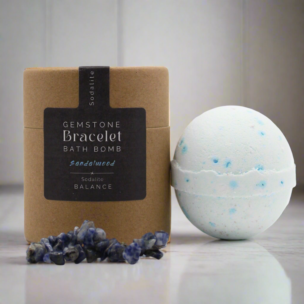 Bombe de bain avec bracelet en gemme de sodalite