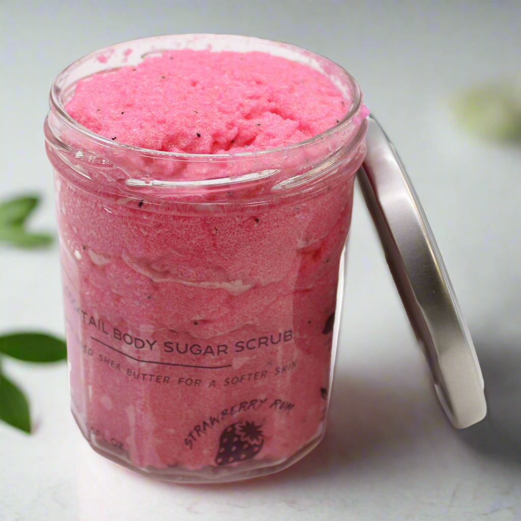 Gommage corporel au sucre parfumé - Fraise Rhum 300g