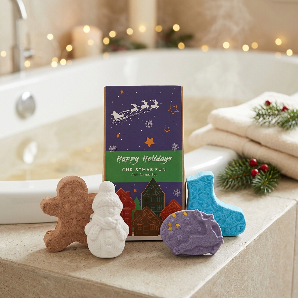Coffret Noël – 4 bombes de bain pour une pause enchantée