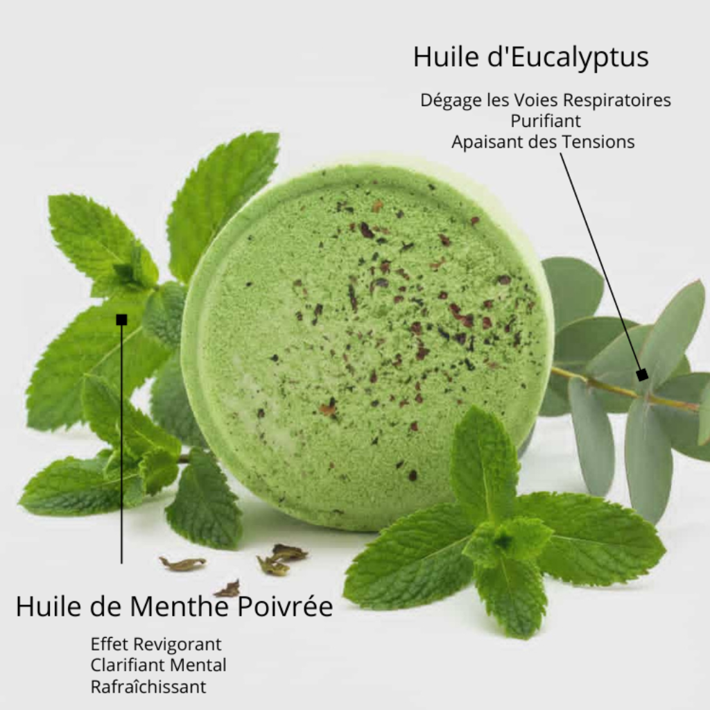 galet de douche anti fatigue , aide à la respiration en dégageant les voies respiratoires, effet revigorant et rafraichissant