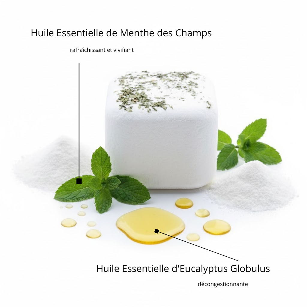 galet de douche améliore les voies respiratoires, décongestionnant et rafraichissant