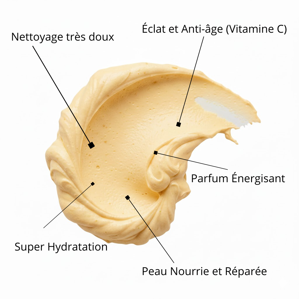 savon chantilly corps à la vitamine C? nettoyant en profondeur hydrate et répare la peau. Grâce à la vitamine C il rend la peau éclatante, et c'est une vitamine anti âge